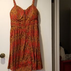 Gold & Orange Abstract Swing Sundress
